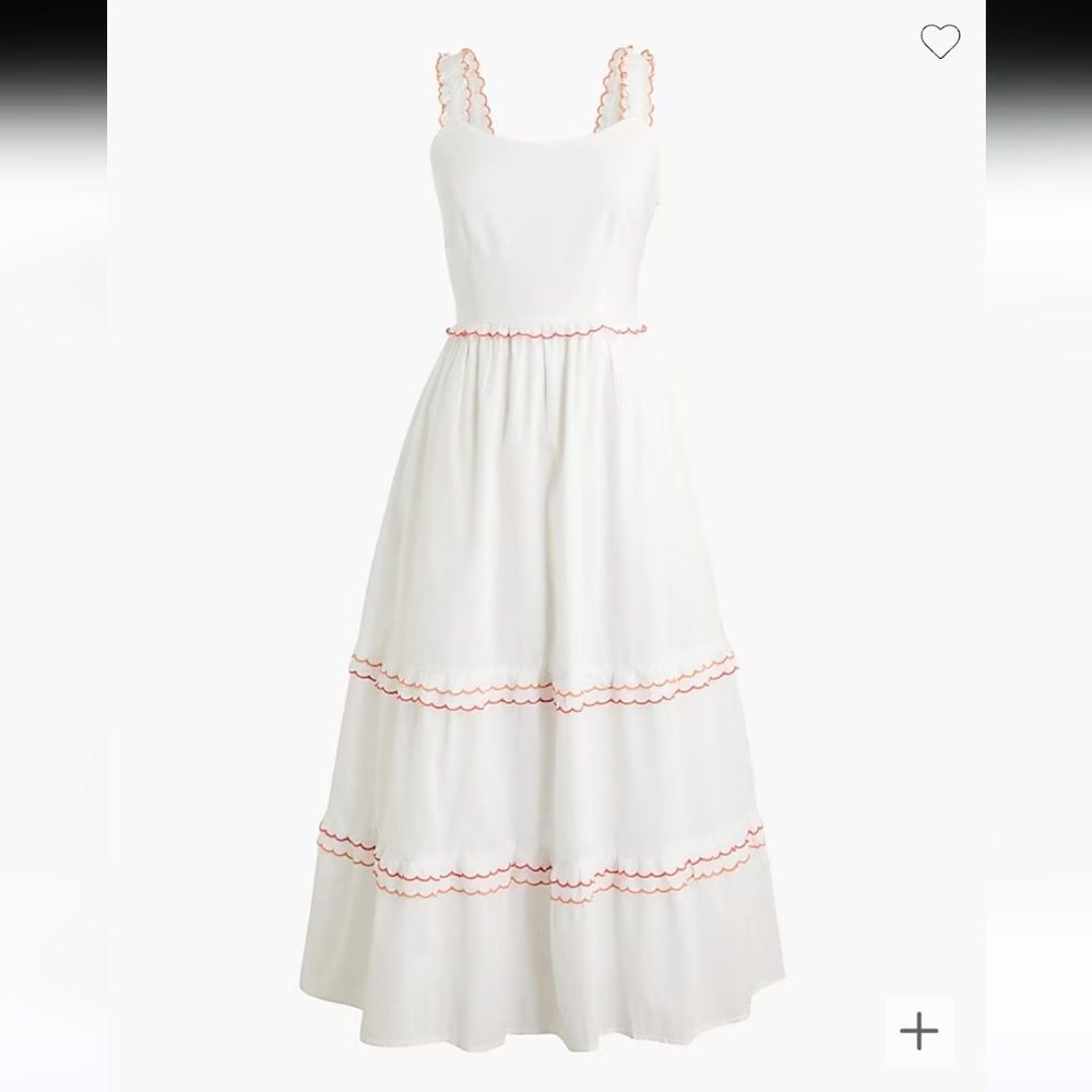 J. Crew Factory Scalloped Summer/Spring Midi Dress NWT - 4